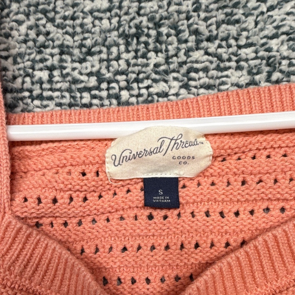 Universal Thread Women's Coral Open Knit Square Neck Sleeveless Sweater Tank S - Picture 2 of 10